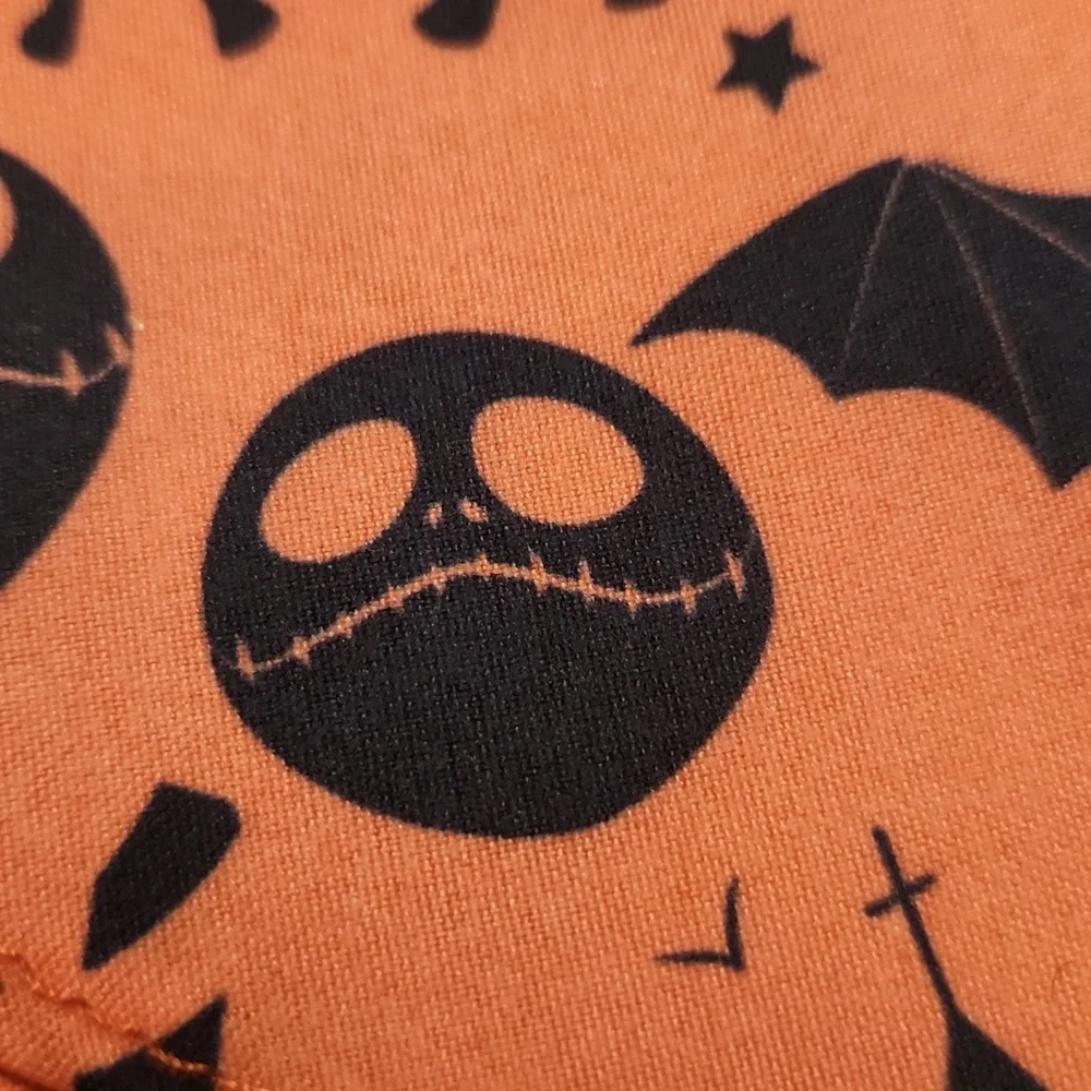 Halloween Pet Orange and Black Bandana, pumpkin, cat, skeleton, hauntedhous..
